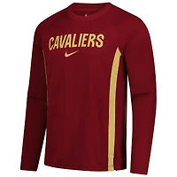Men's Nike Wine Cleveland Cavaliers 2025/26 Authentic Pre-Game Legend Dri-FIT Long Sleeve Shooting Shirt
