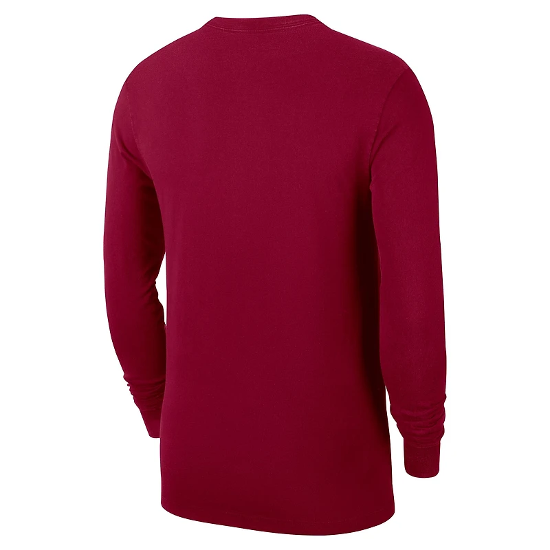 T-shirt d'entraînement à manches longues Nike Wine Authentic Cleveland Cavaliers pour homme