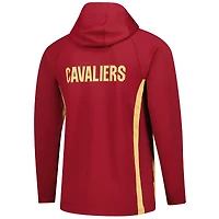 Men's Nike  Wine Cleveland Cavaliers Authentic On Court Zone Quarter-Zip Dri-FIT Hoodie Jacket