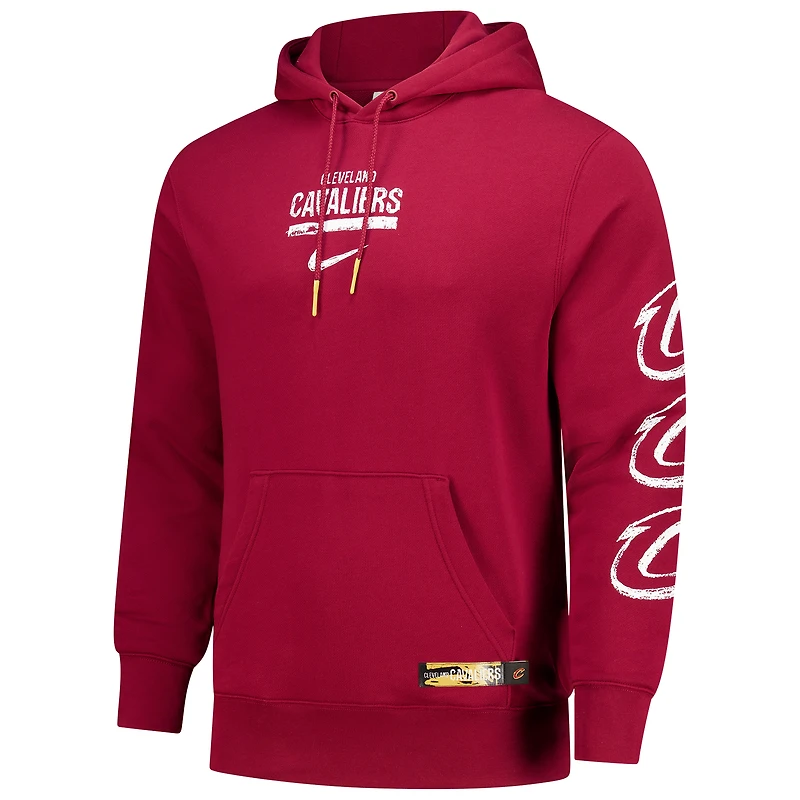Men's Nike Wine Cleveland Cavaliers Courtside Club Premium Hoodie