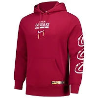 Men's Nike Wine Cleveland Cavaliers Courtside Club Premium Hoodie