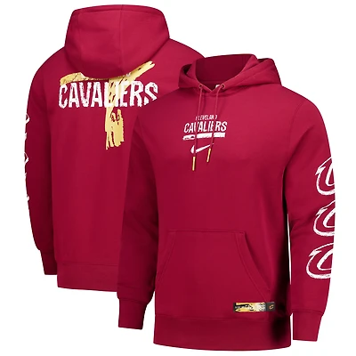 Men's Nike Wine Cleveland Cavaliers Courtside Club Premium Hoodie