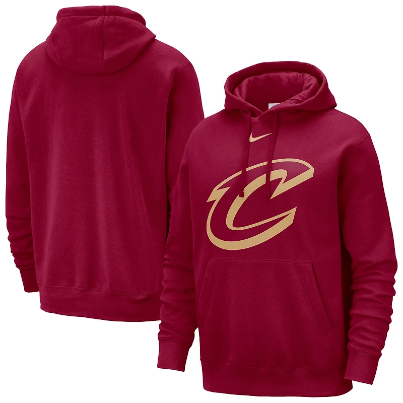 Men's Nike Wine Cleveland Cavaliers Essential Logo Club Pullover Hoodie