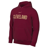 Men's Nike Wine Cleveland Cavaliers Sportswear Essential Wordmark Club Hoodie