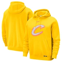 Sweat à capuche Nike jaune Cleveland Cavaliers 2025/26 City Edition Essential Logo Remix pour homme