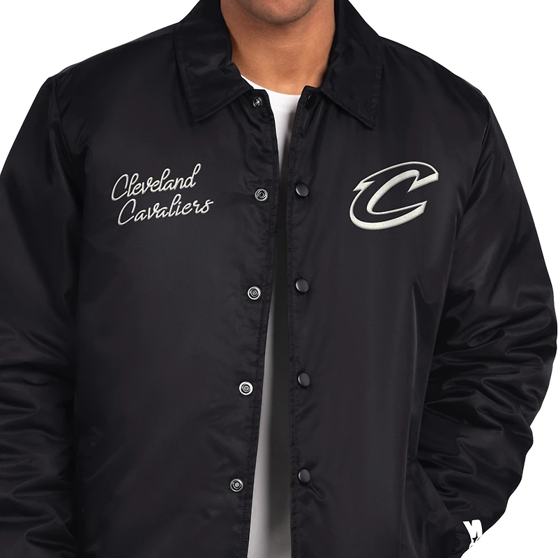 Men's Starter  Black Cleveland Cavaliers Full-Snap Coaches Jacket