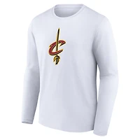 Men's  White Cleveland Cavaliers Primary Logo Long Sleeve T-Shirt