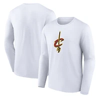 Men's  White Cleveland Cavaliers Primary Logo Long Sleeve T-Shirt