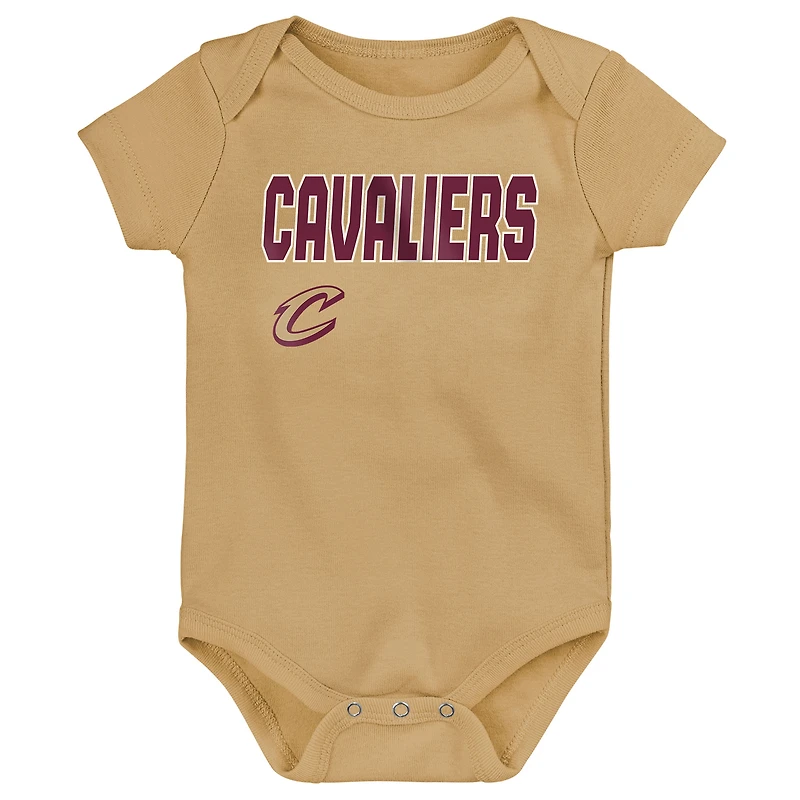 Newborn Outerstuff Cleveland Cavaliers Three-Pack Littlest Player Bodysuit Set