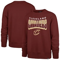 Unisex '47  Wine Cleveland Cavaliers Brush By Headline Crewneck Sweatshirt