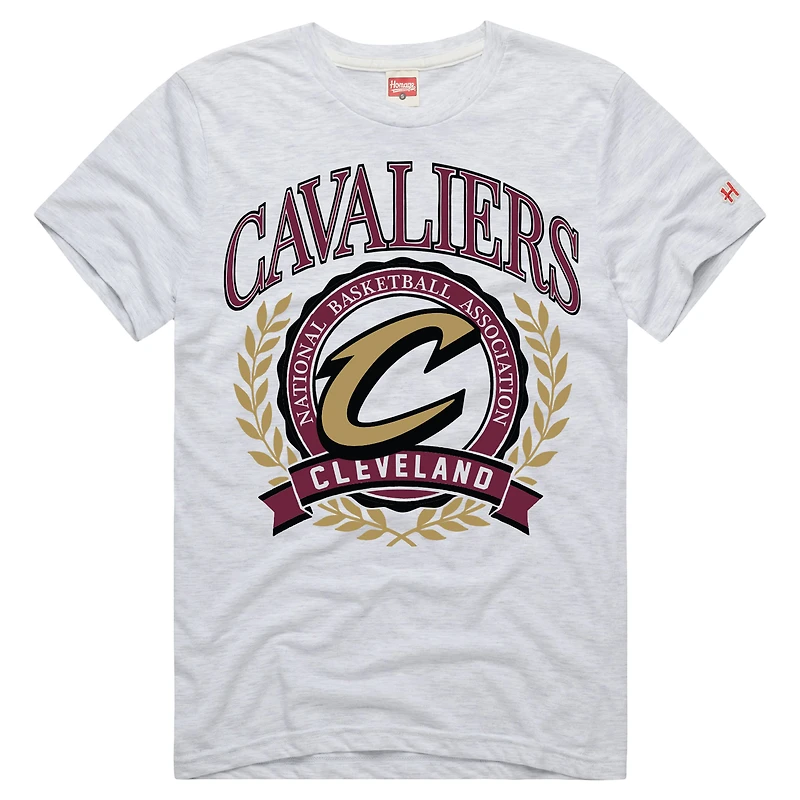 T-shirt unisexe Homage Ash Cleveland Cavaliers Crest en mélange de trois matières