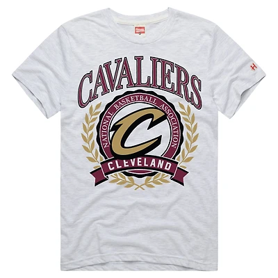 Unisex Homage  Ash Cleveland Cavaliers Crest Tri-Blend T-Shirt