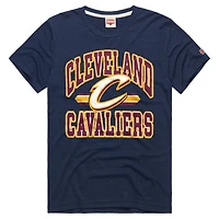 Unisex Homage  Navy Cleveland Cavaliers Stripes Tri-Blend T-Shirt