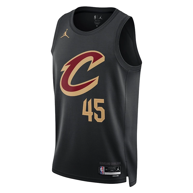 Maillot unisexe Jordan Brand Donovan Mitchell noir Cleveland Cavaliers Swingman - Édition Statement
