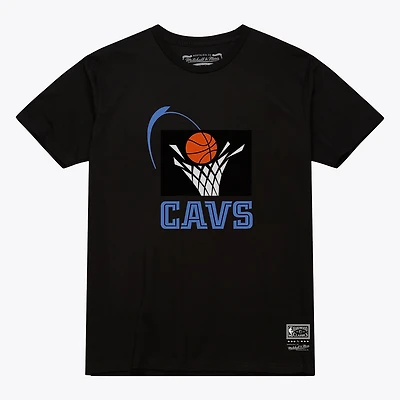 T-shirt unisexe Mitchell & Ness bleu marine Cleveland Cavaliers Hardwood Classics Arch