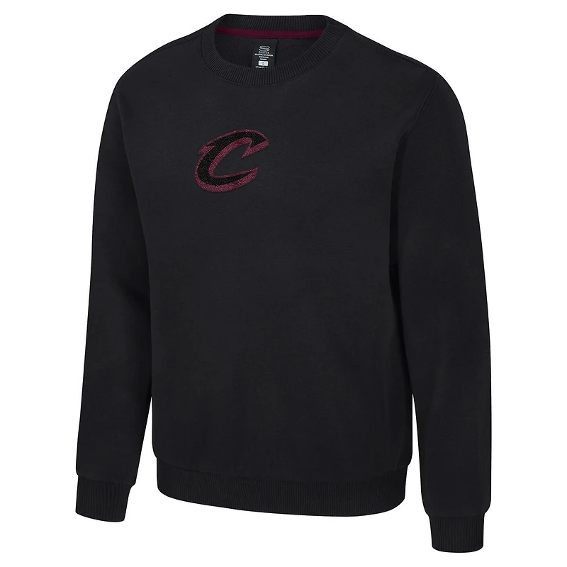 Unisex Stadium Essentials Black Cleveland Cavaliers Club Level Chenille Sweatshirt