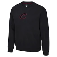 Unisex Stadium Essentials Black Cleveland Cavaliers Club Level Chenille Sweatshirt