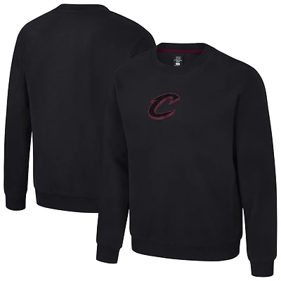 Unisex Stadium Essentials Black Cleveland Cavaliers Club Level Chenille Sweatshirt