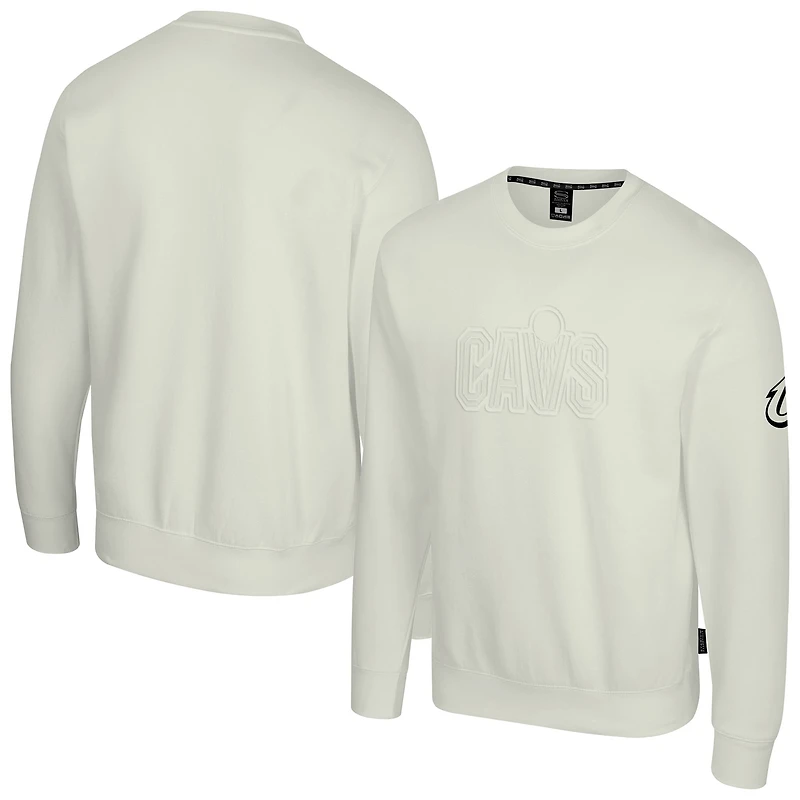 Sweat-shirt unisexe Stadium Essentials crème Cleveland Cavaliers avec logo monochrome en relief