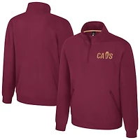 Pull unisexe Stadium Essentials Bordeaux Cleveland Cavaliers Varsity Trainer à quart de zip