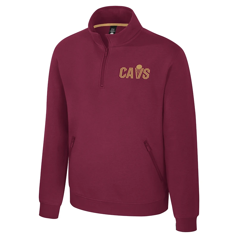 Unisex Stadium Essentials Wine Cleveland Cavaliers  Varsity Trainer Quarter-Zip Pullover