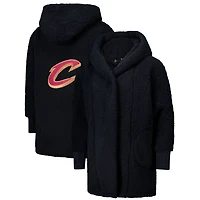 Sweat à capuche ouvert surdimensionné noir Cleveland Cavaliers par Jill Martin, le meilleur transat du monde