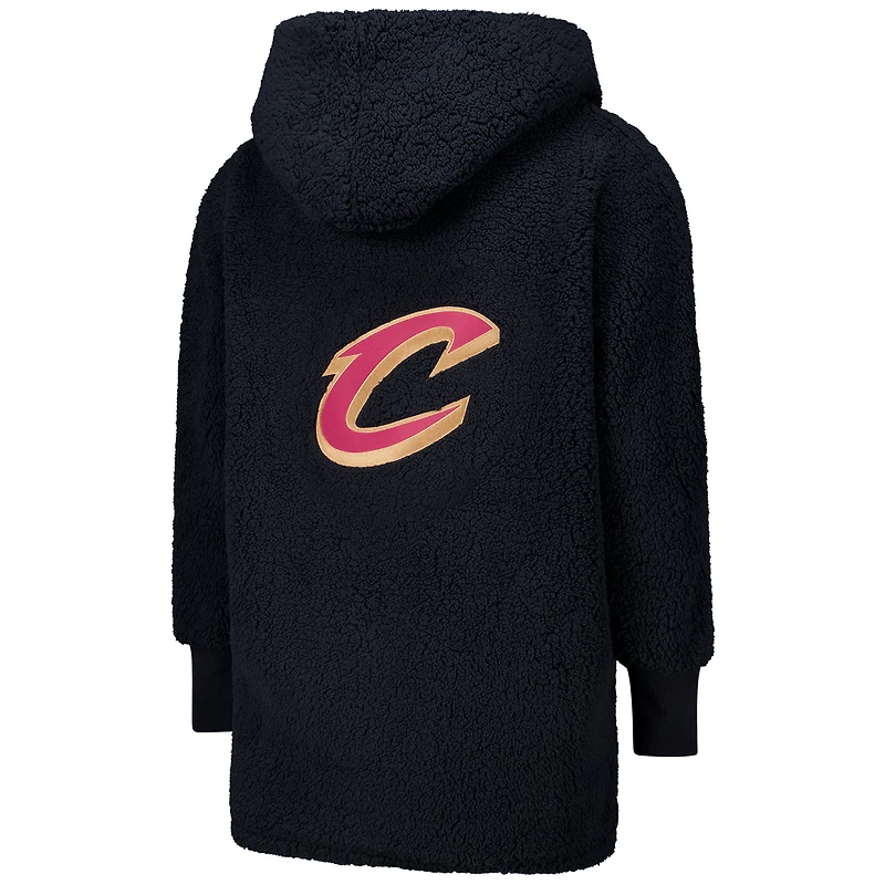 Sweat à capuche ouvert surdimensionné noir Cleveland Cavaliers par Jill Martin, le meilleur transat du monde