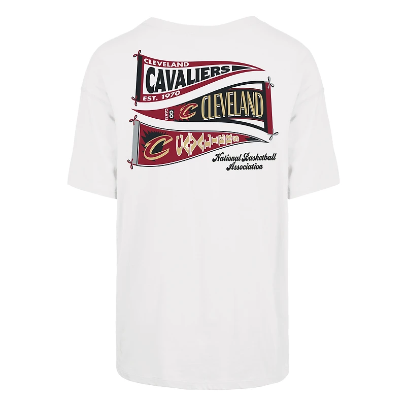Women's '47 White Cleveland Cavaliers Bow and Banner Sadie T-Shirt