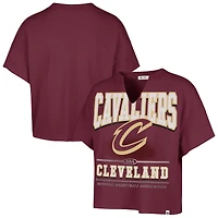 T-shirt oversize à col cranté Cleveland Cavaliers Elation pour femme, couleur vin '47