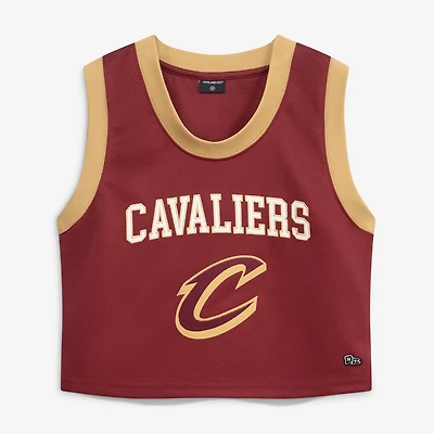 Women's Hype and Vice  Wine Cleveland Cavaliers Cropped Basketball Scoop Neck Tank Top