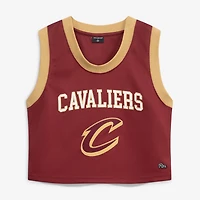 Women's Hype and Vice  Wine Cleveland Cavaliers Cropped Basketball Scoop Neck Tank Top