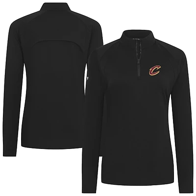 Women's Levelwear Black Cleveland Cavaliers Flex Insignia 2.0 Quarter-Zip Top