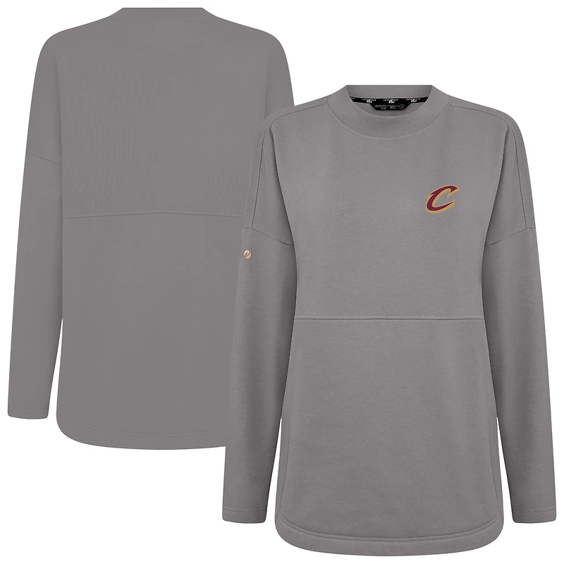 Women's Levelwear Gray Cleveland Cavaliers Beaudry Pullover Sweatshirt
