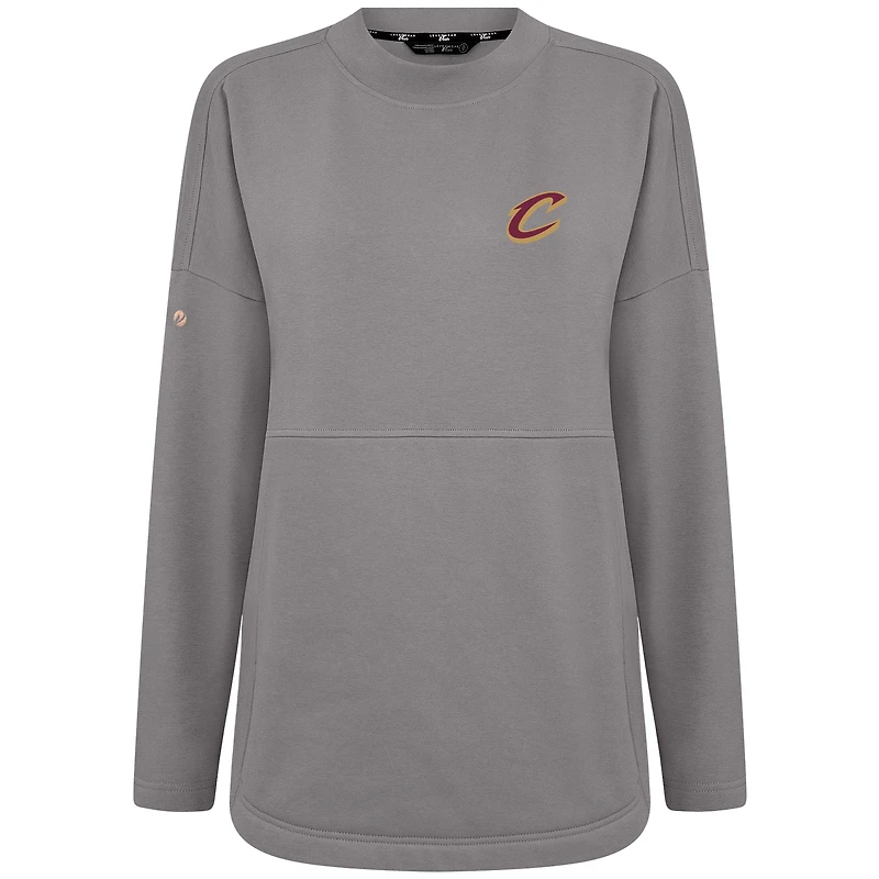 Women's Levelwear Gray Cleveland Cavaliers Beaudry Pullover Sweatshirt