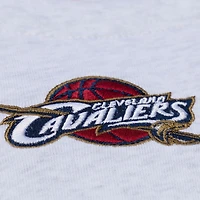 Women's Mitchell & Ness  Heather Gray Cleveland Cavaliers Script Crop Boxy T-Shirt