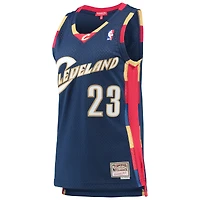 Women's Mitchell & Ness LeBron James Navy Cleveland Cavaliers  Hardwood Classics Swingman Jersey
