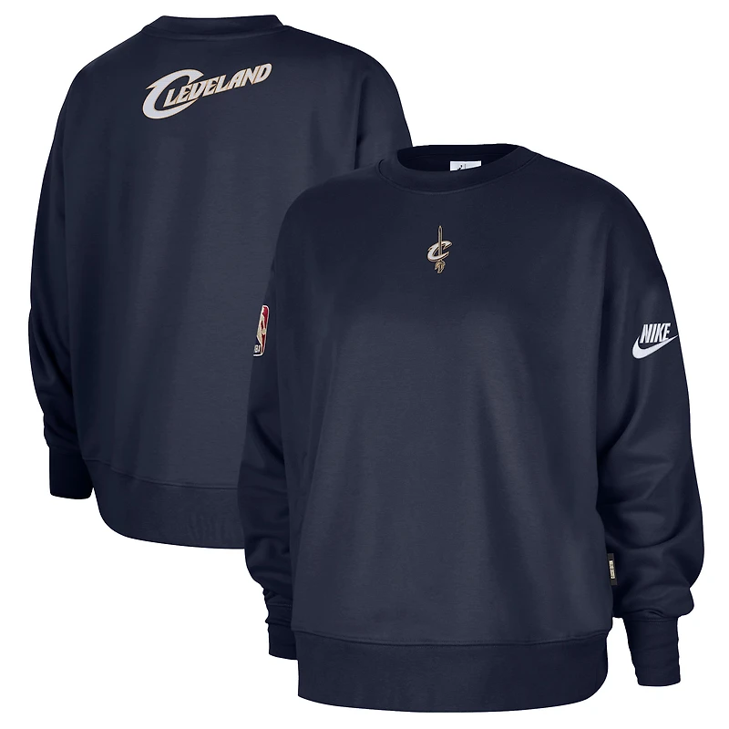 Women's Nike Navy Cleveland Cavaliers Classic Edition Hardwood Classics Premium Phoenix Fleece Sweatshirt