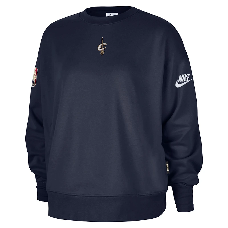 Women's Nike Navy Cleveland Cavaliers Classic Edition Hardwood Classics Premium Phoenix Fleece Sweatshirt