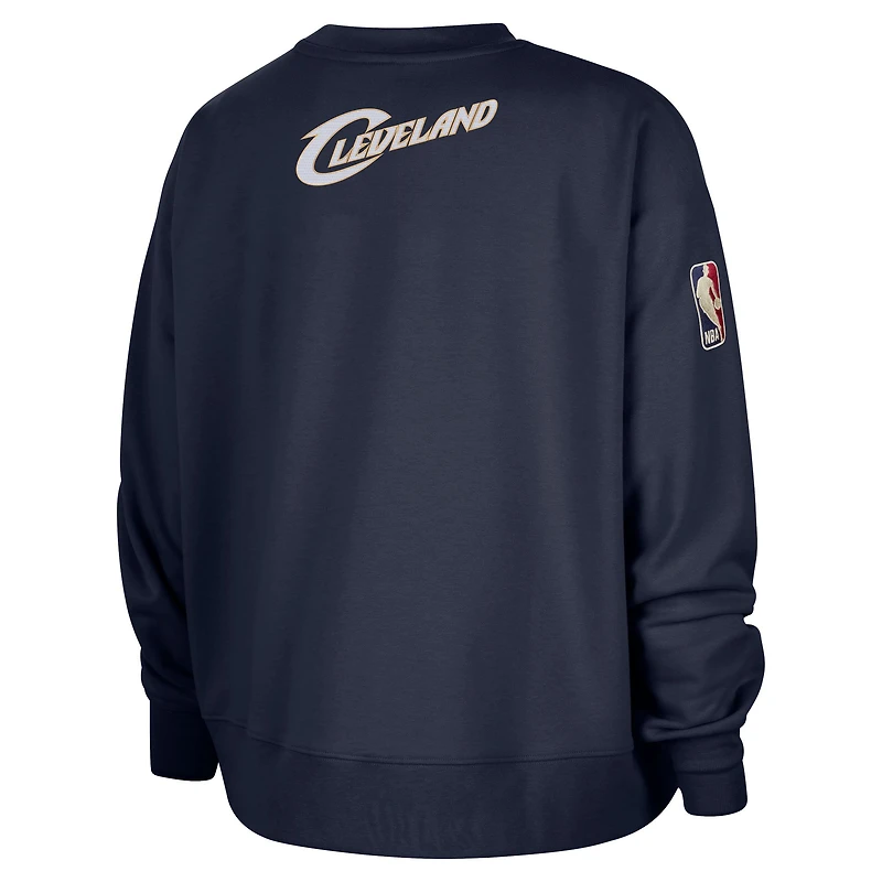 Sweat-shirt Nike bleu marine Cleveland Cavaliers Classic Edition Hardwood Classics Premium Phoenix Fleece pour femme