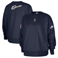 Women's Nike Navy Cleveland Cavaliers Classic Edition Hardwood Classics Premium Phoenix Fleece Sweatshirt