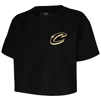 T-shirt carré Glam Holiday des Cleveland Cavaliers Pro Standard pour femmes, noir