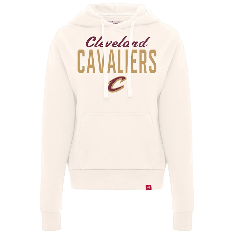 Women's Sportiqe  Cream Cleveland Cavaliers Ava Boxy Tri-Blend Pullover Hoodie