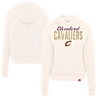 Women's Sportiqe  Cream Cleveland Cavaliers Ava Boxy Tri-Blend Pullover Hoodie