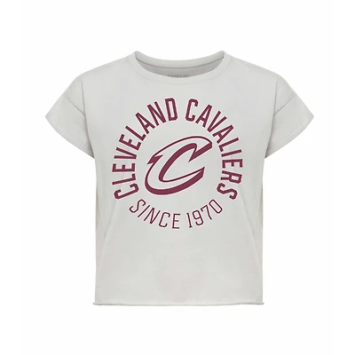 Women's Sportiqe Gray Cleveland Cavaliers Cropped Genuine Issue Collection Alana T-Shirt