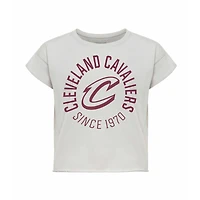Women's Sportiqe Gray Cleveland Cavaliers Cropped Genuine Issue Collection Alana T-Shirt