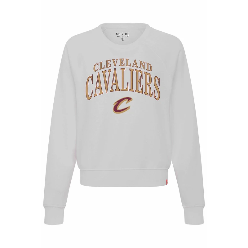Sweat-shirt court Ashlyn de la collection Authentic Issue Cleveland Cavaliers, gris, pour femme, Sportiqe.
