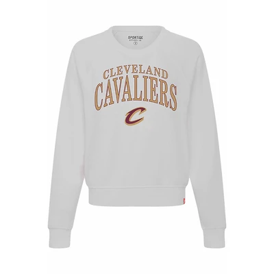 Women's Sportiqe Gray Cleveland Cavaliers Genuine Issue Collection Ashlyn Cropped Sweatshirt