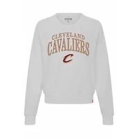Sweat-shirt court Ashlyn de la collection Authentic Issue Cleveland Cavaliers, gris, pour femme, Sportiqe.