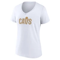Women's  White Cleveland Cavaliers Wordmark Home V-Neck T-Shirt