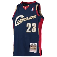 Youth Mitchell & Ness LeBron James Navy Cleveland Cavaliers 2008-09 Hardwood Classics Swingman Jersey